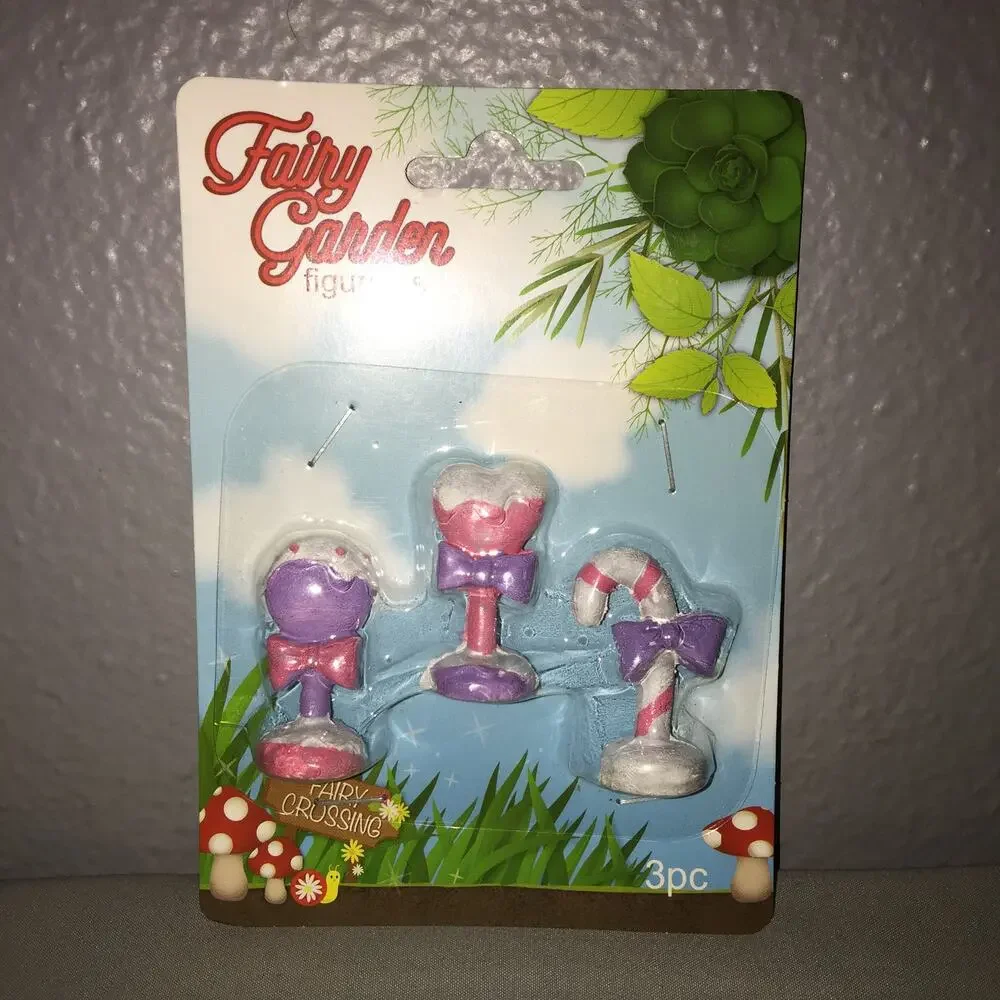 Collectible Sealed New Fairy Garden 3 Piece Snowy Sweets Figurine Miniature Lot